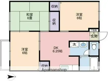エクセルNAGANO(3DK/2階)の間取り写真