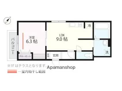 QUIET CRAB HOUSE TOGETHER 横浜元町(1LDK/2階)の間取り写真