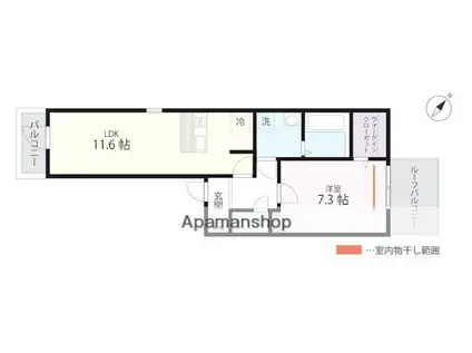 QUIET CRAB HOUSE TOGETHER 横浜元町(1LDK/3階)の間取り写真