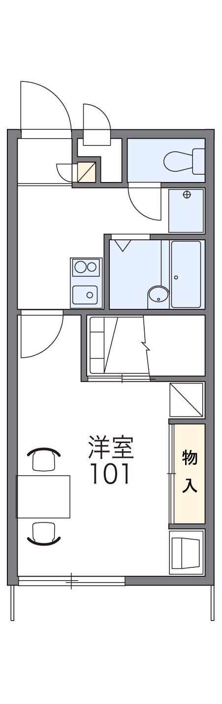 レオパレス萩山(1K/1階)の間取り写真