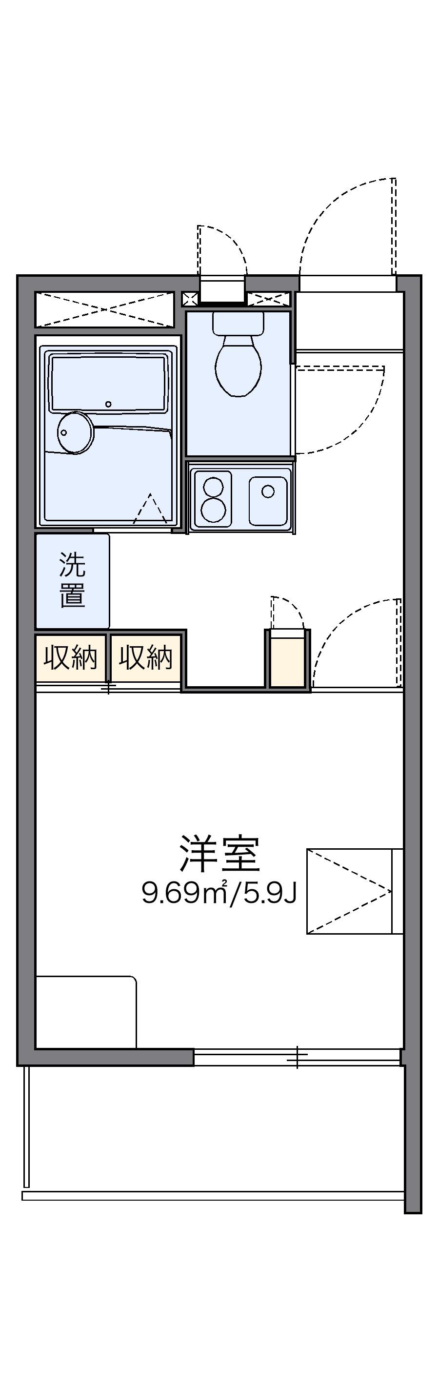 レオパレスISEYA(1K/2階)の間取り写真