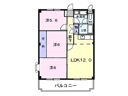 アーバンリウ(3LDK/2階)の間取り写真