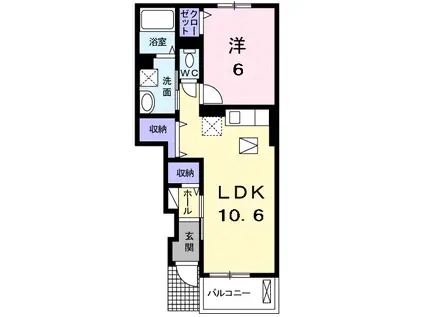 グレース A(1LDK/1階)の間取り写真