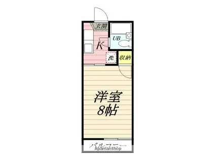 ライトハウス(1K/2階)の間取り写真