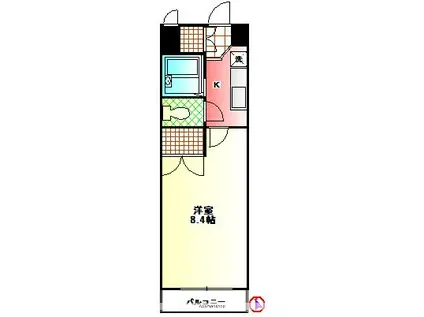 エクセルI(1K/2階)の間取り写真