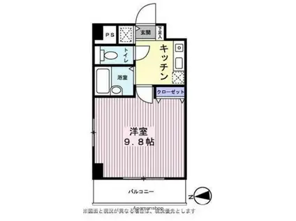 Y&H平塚(1K/4階)の間取り写真