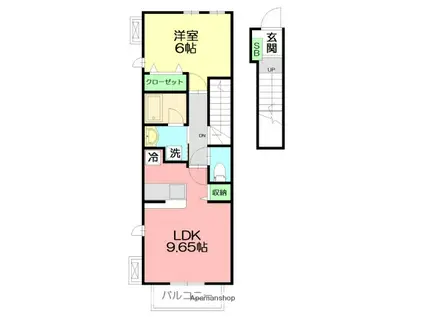 ベルグラース(1LDK/2階)の間取り写真