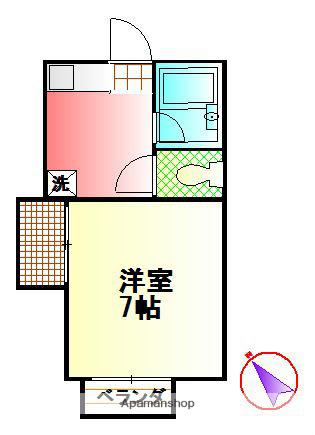 ハイムベルモア(1K/2階)の間取り写真