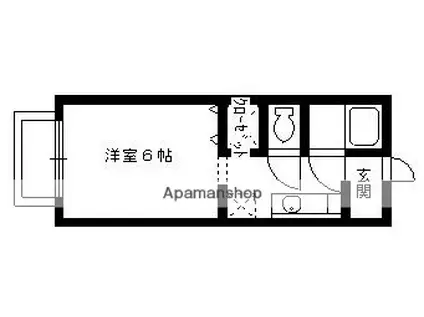 ハイツフジシン(1K/2階)の間取り写真