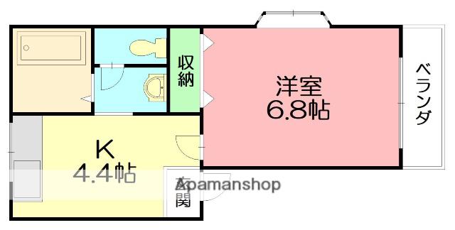 アトイーズハイツ(1K/2階)の間取り写真