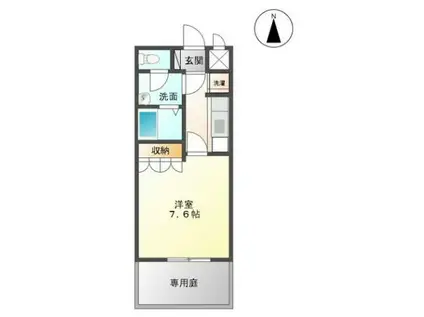 ボン・フルーレ(1K/1階)の間取り写真