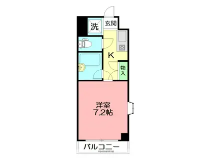 プラージュ湘南(1K/4階)の間取り写真