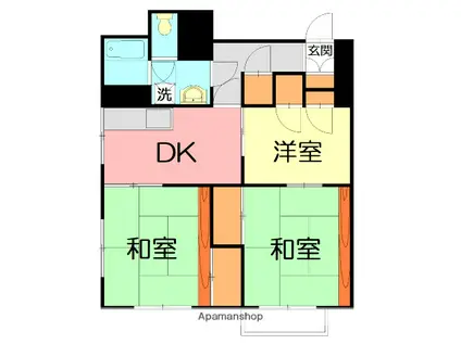 メゾンドソレイユ(3DK/2階)の間取り写真