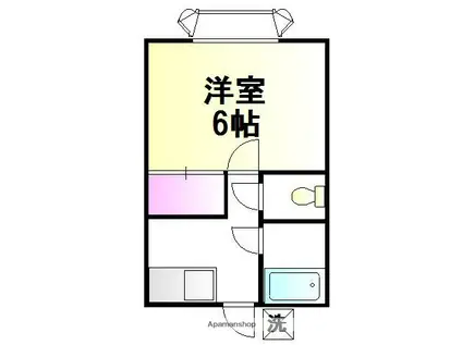 富士ハイツ(1K/1階)の間取り写真