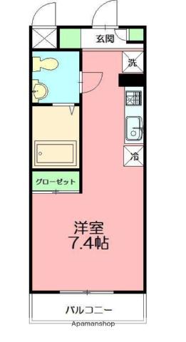 カレッジテラス東海大学前B棟(ワンルーム/3階)の間取り写真