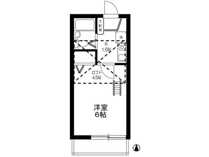 エポック伊勢原(1K/2階)の間取り写真