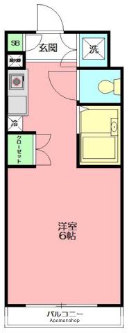 コスタ湘南(ワンルーム/3階)の間取り写真