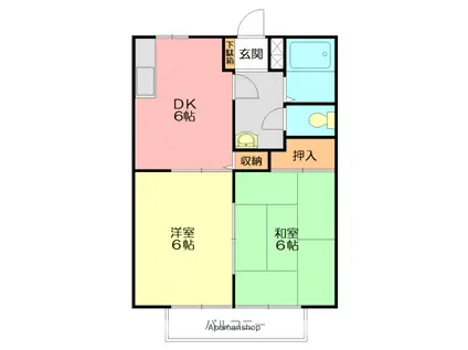 ルミエールマエダ(2DK/1階)の間取り写真