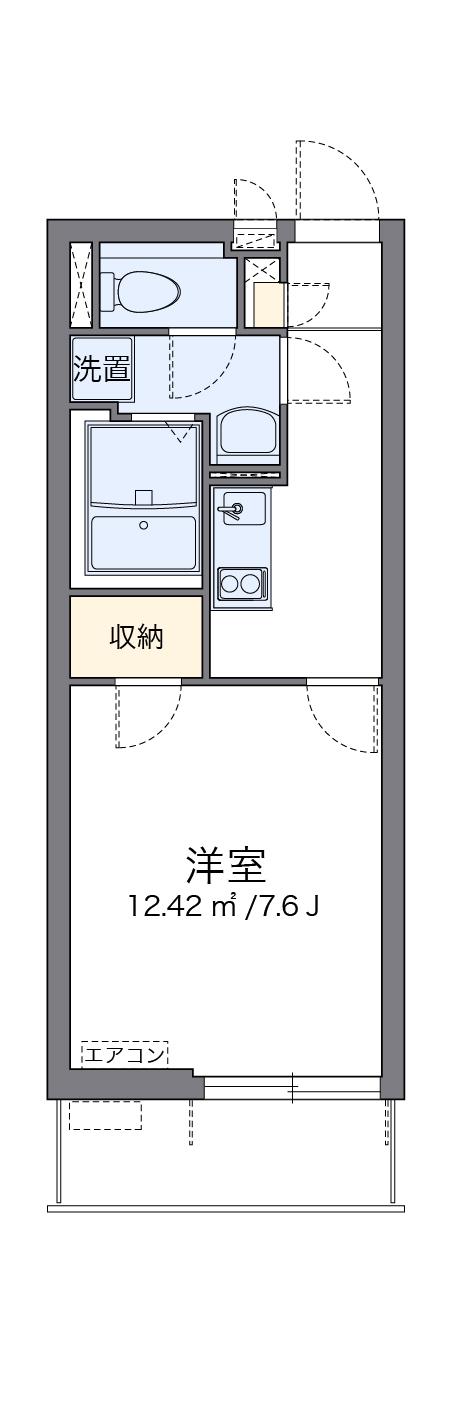クレイノぬくもり(1K/1階)の間取り写真
