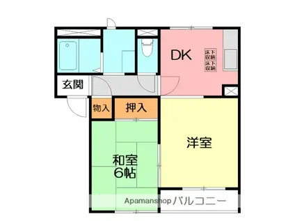 ハイツ彩風C(2DK/2階)の間取り写真