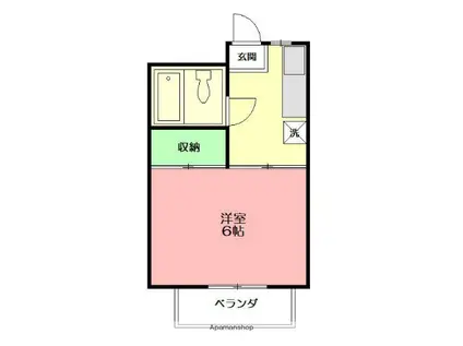 サンコーポⅡ(1K/1階)の間取り写真