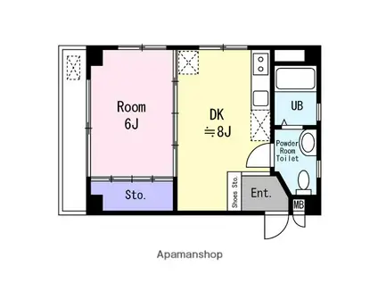 三嘉ハイツ(1DK/3階)の間取り写真