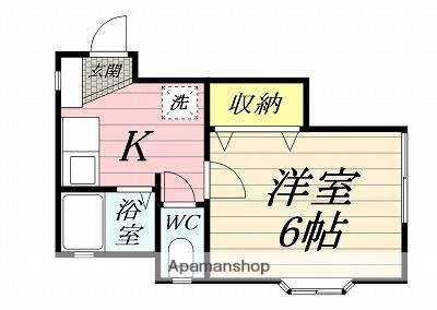 コーポシミズ(1K/2階)の間取り写真