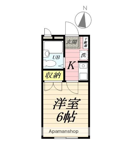 クレアール茅ヶ崎1(1K/1階)の間取り写真