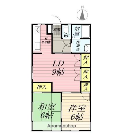 サンサーラ湘南Ⅰ(2LDK/1階)の間取り写真