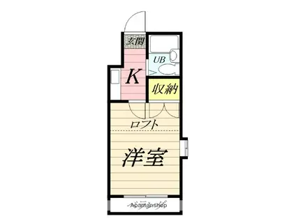 ソレイユ(1K/2階)の間取り写真