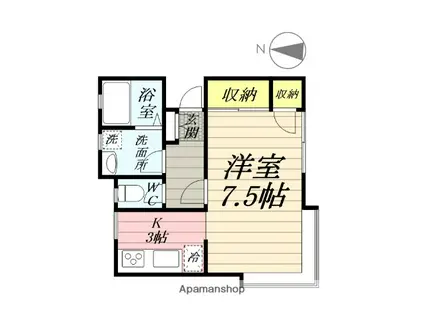 ロイヤルハイツ(ワンルーム/1階)の間取り写真