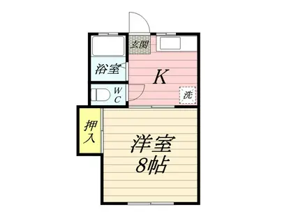 石井ハイツ(1K/1階)の間取り写真