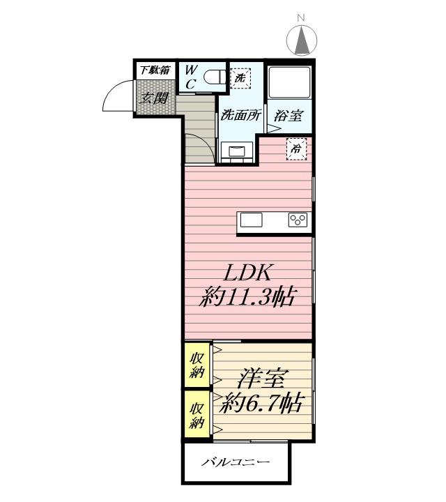 藤沢市片瀬海岸1丁目(1LDK/3階)の間取り写真