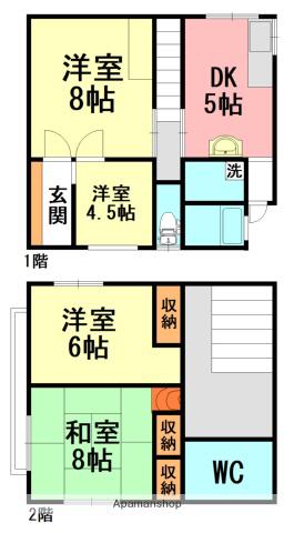 小田急電鉄小田原線 伊勢原駅 徒歩17分 2階建 築46年(4DK)の間取り写真