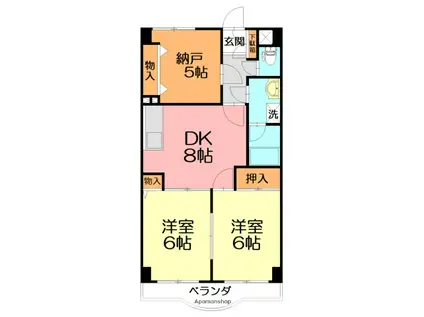 ドルチェ芦屋(2SLDK/1階)の間取り写真