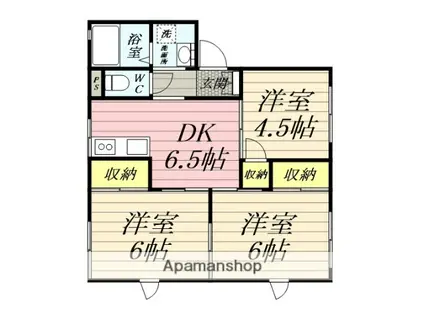 コーポ中沼Ⅱ(3DK/1階)の間取り写真