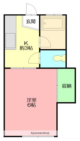 シリウス(1K/2階)の間取り写真