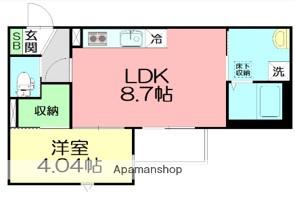 いせちか湘南(1LDK/1階)の間取り写真