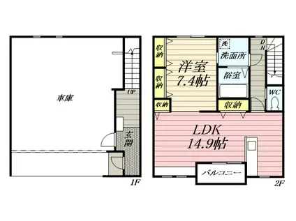 パンプキン湘南(1LDK/1階)の間取り写真