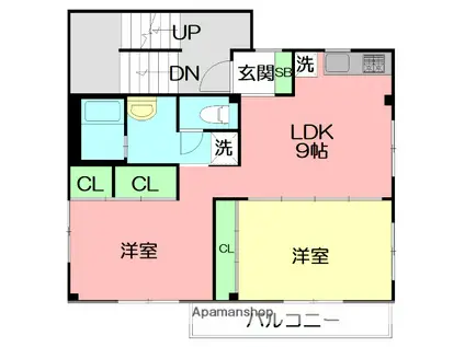 チェリーハイツ(2LDK/2階)の間取り写真