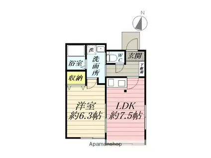 グリーンハイツ(1LDK/1階)の間取り写真