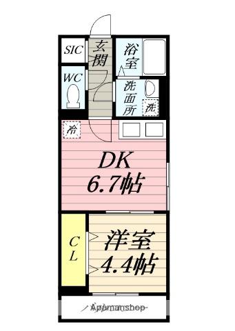 YOUTH VILLAGE北矢名(1DK/1階)の間取り写真