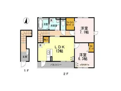 ラフォレスト(2LDK/2階)の間取り写真