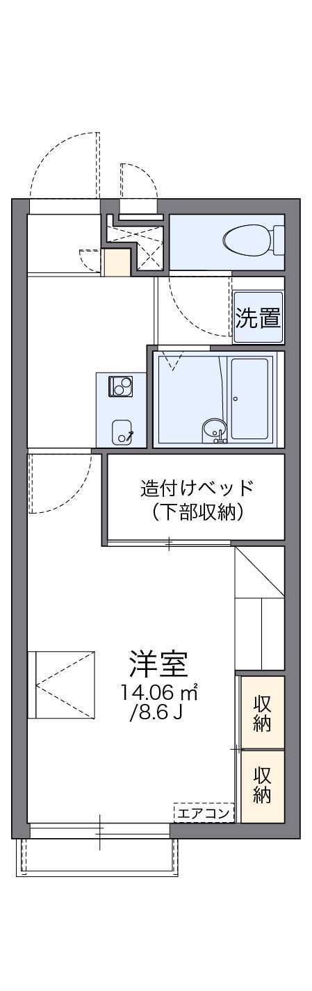 レオパレスイーハートーブ(1K/2階)の間取り写真