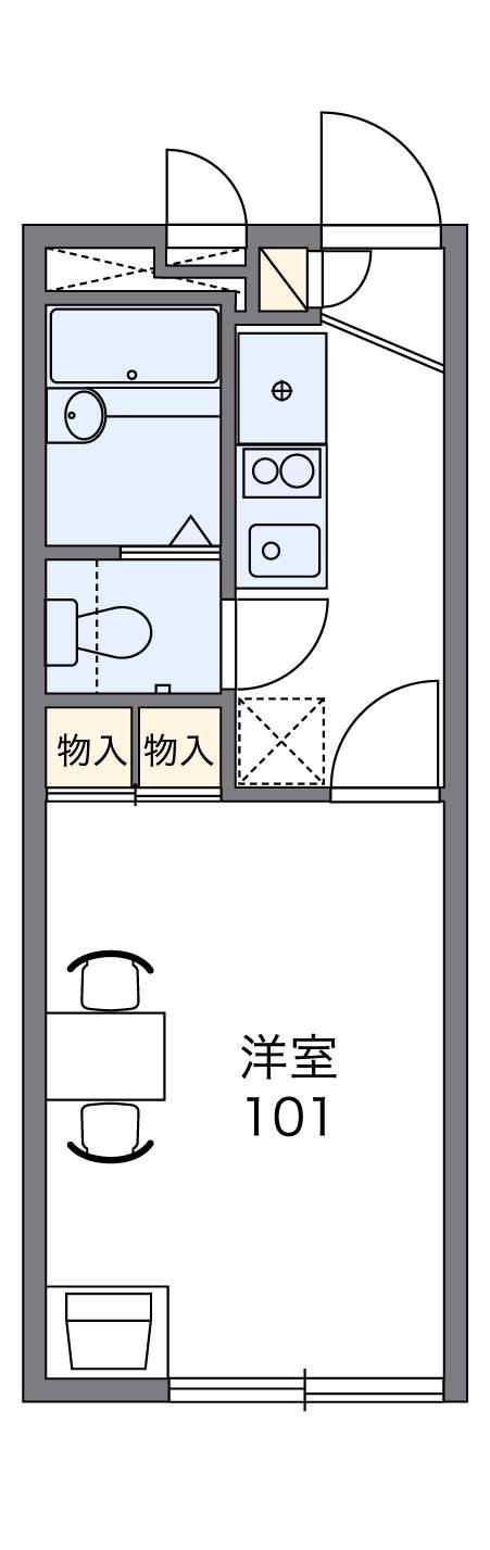 レオパレスFINE(1K/1階)の間取り写真