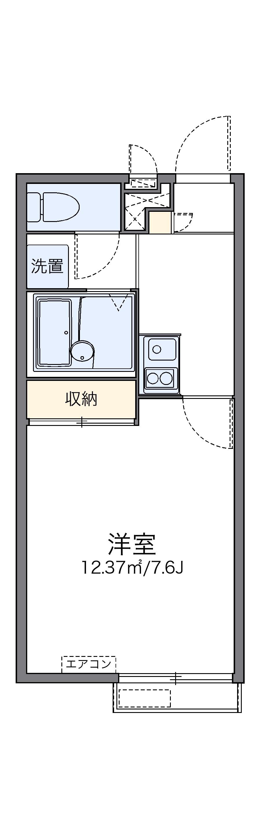 レオパレスオリーブⅢ(1K/2階)の間取り写真