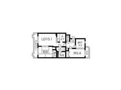 ベルヴェデーレII(2SLDK/3階)の間取り写真