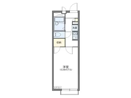 レオパレスグランジャルダン湘南(1K/2階)の間取り写真