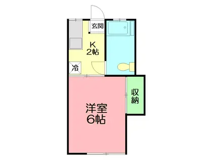 小田急電鉄小田原線 東海大学前駅 徒歩14分 2階建 築48年(1K/2階)の間取り写真