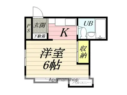 湘南台アットホームビル(1K/3階)の間取り写真